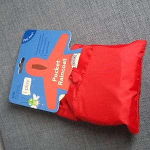 Rain Coat Infant Small Medium 6-12 Months Monkey Design Red Jacket Outwear Baby